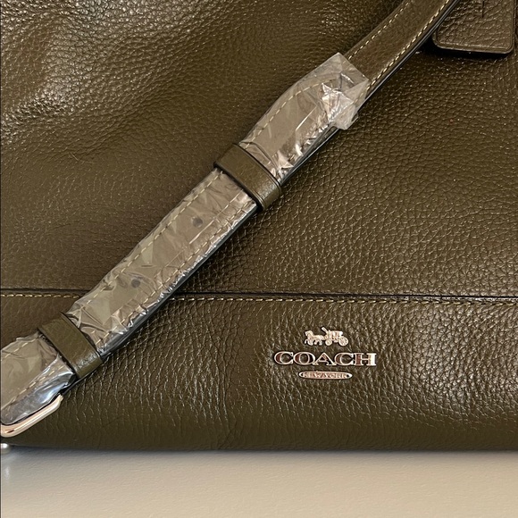 Coach Dark Green Dempsey Pebble Leather Carryall Tote with Crossbody - Picture 14 of 14